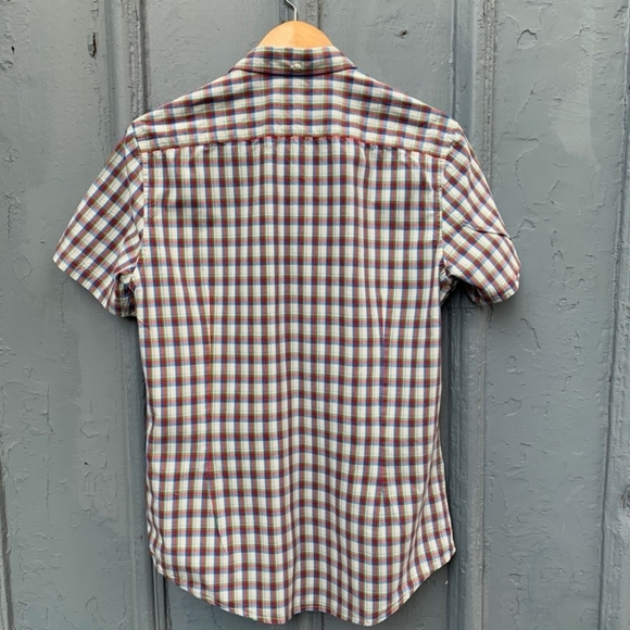 Ben Sherman short sleeve plaid check button down, size L - Picture 2 of 6